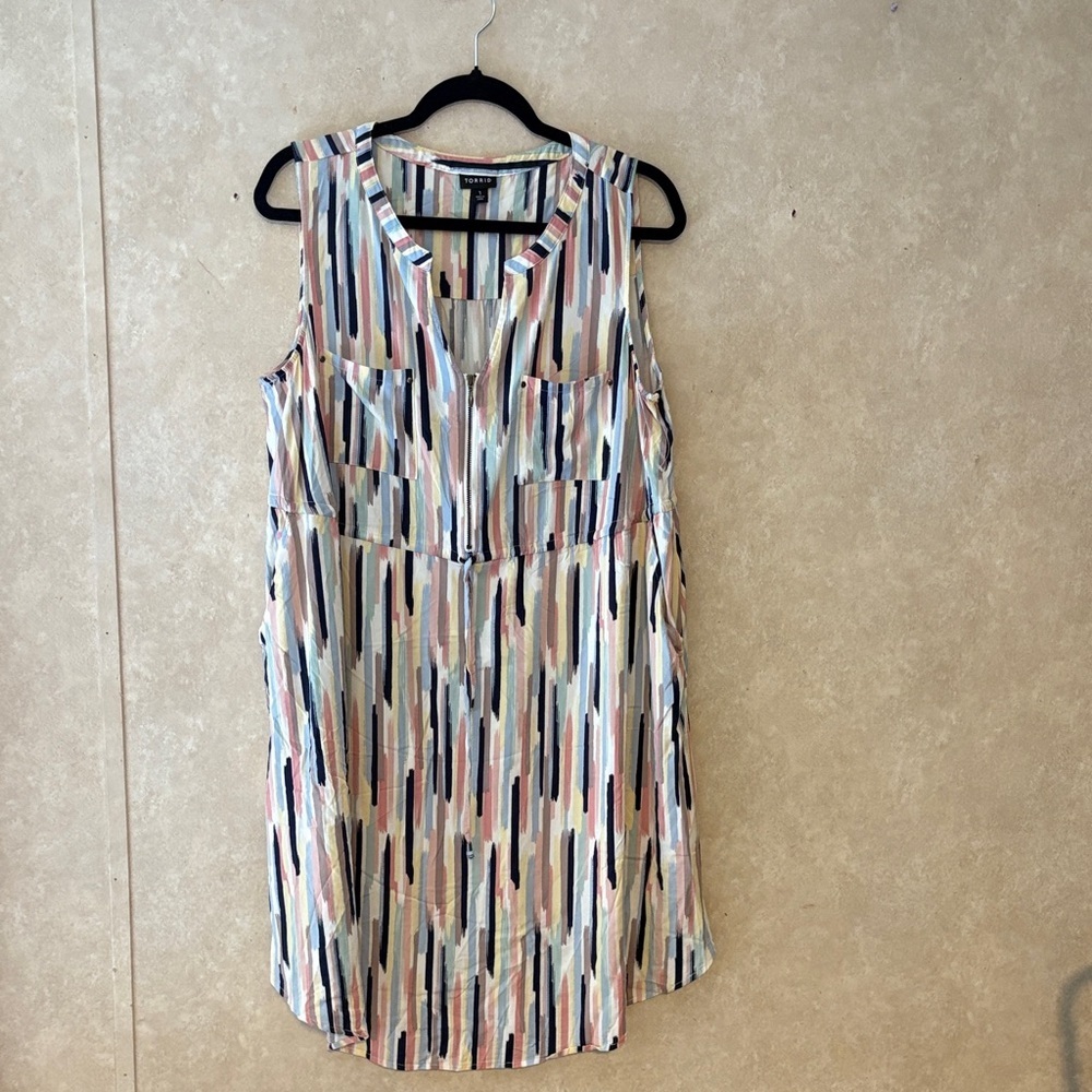 Torrid Pastel Striped Sleeveless Dress